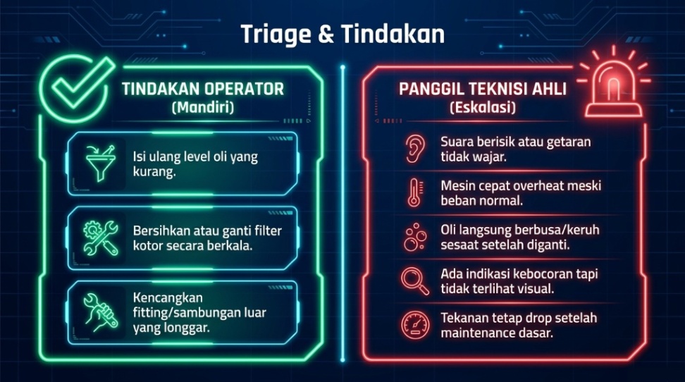 kapan harus memanggil teknisi untuk vacuum pump yang abnormal