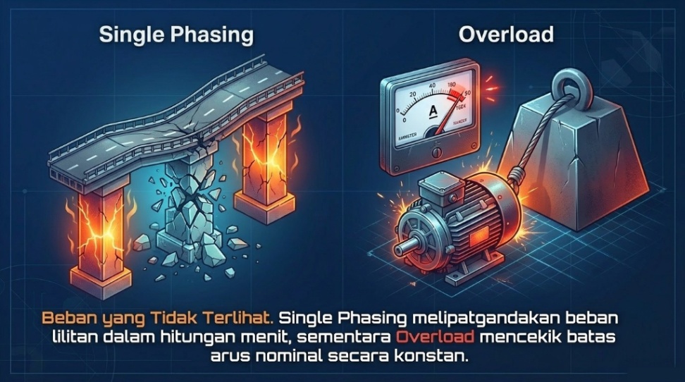 penyebab overheat - single phasing