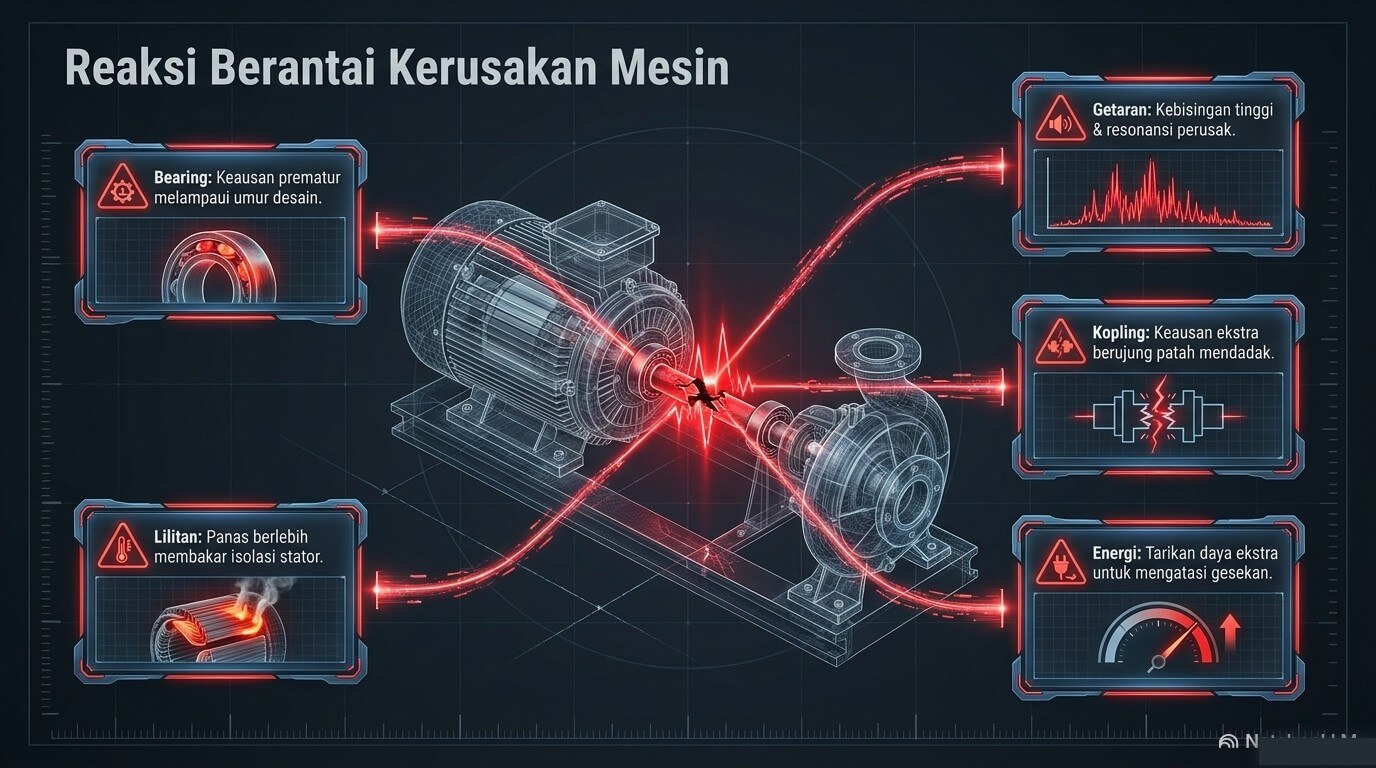 shaft alignment - dampak misalignment