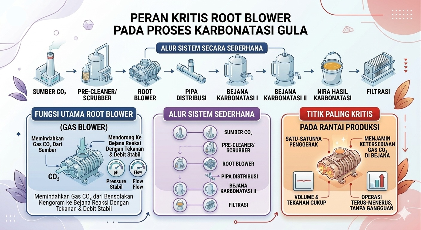 peran root blower aliran co2
