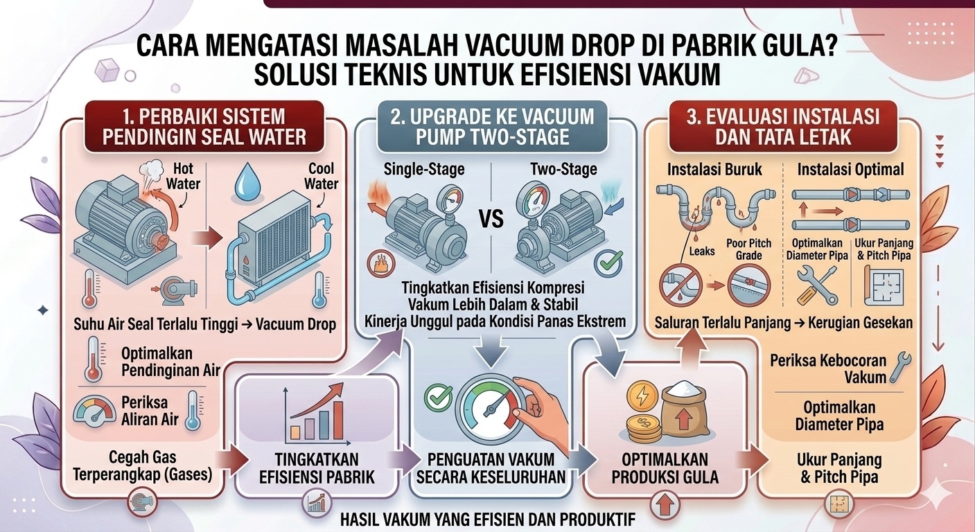 solusi vacuum drop pabrik gula