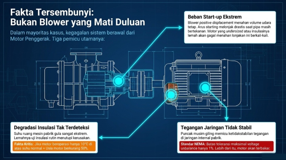 motor listrik mati lebih dulu