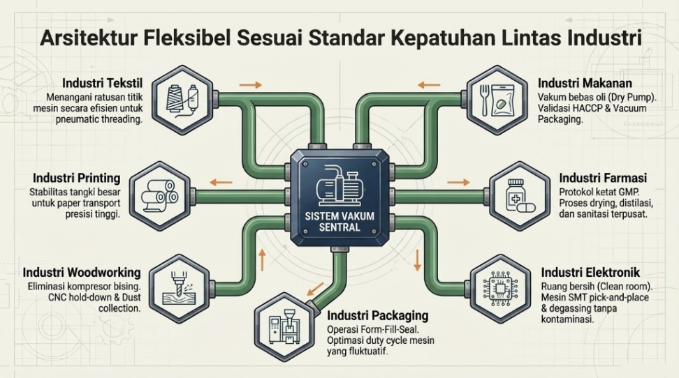 aplikasi central vacuum system di industri