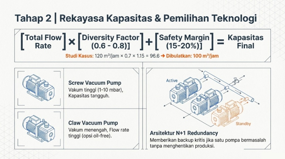 Ukuran kapasitas pompa central vacuum