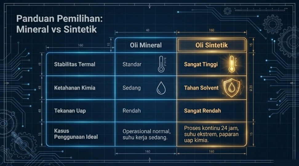 oli vacuum pump mineral vs oli sintetik