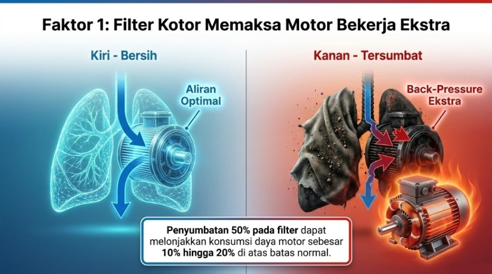 Filter Kotor dan penyempitan jalur aliran